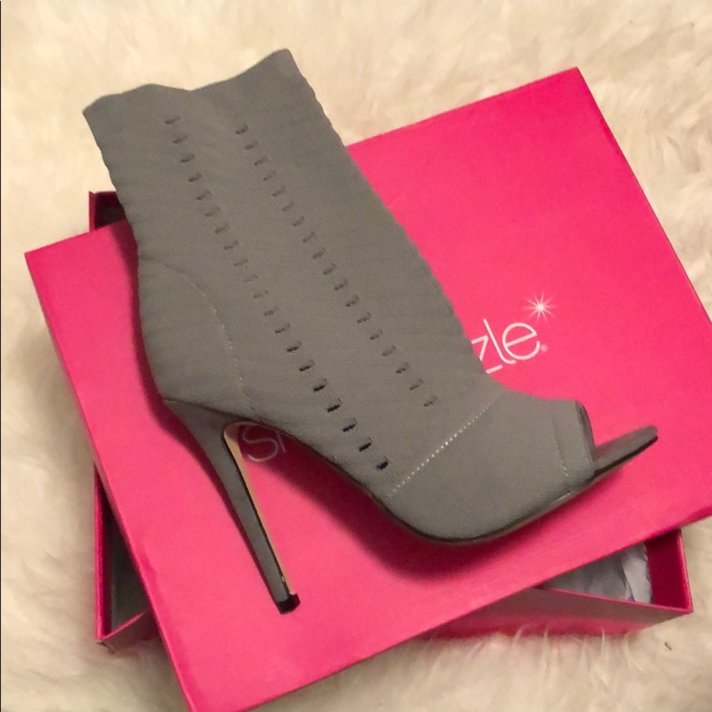 Grey Heeled Booties